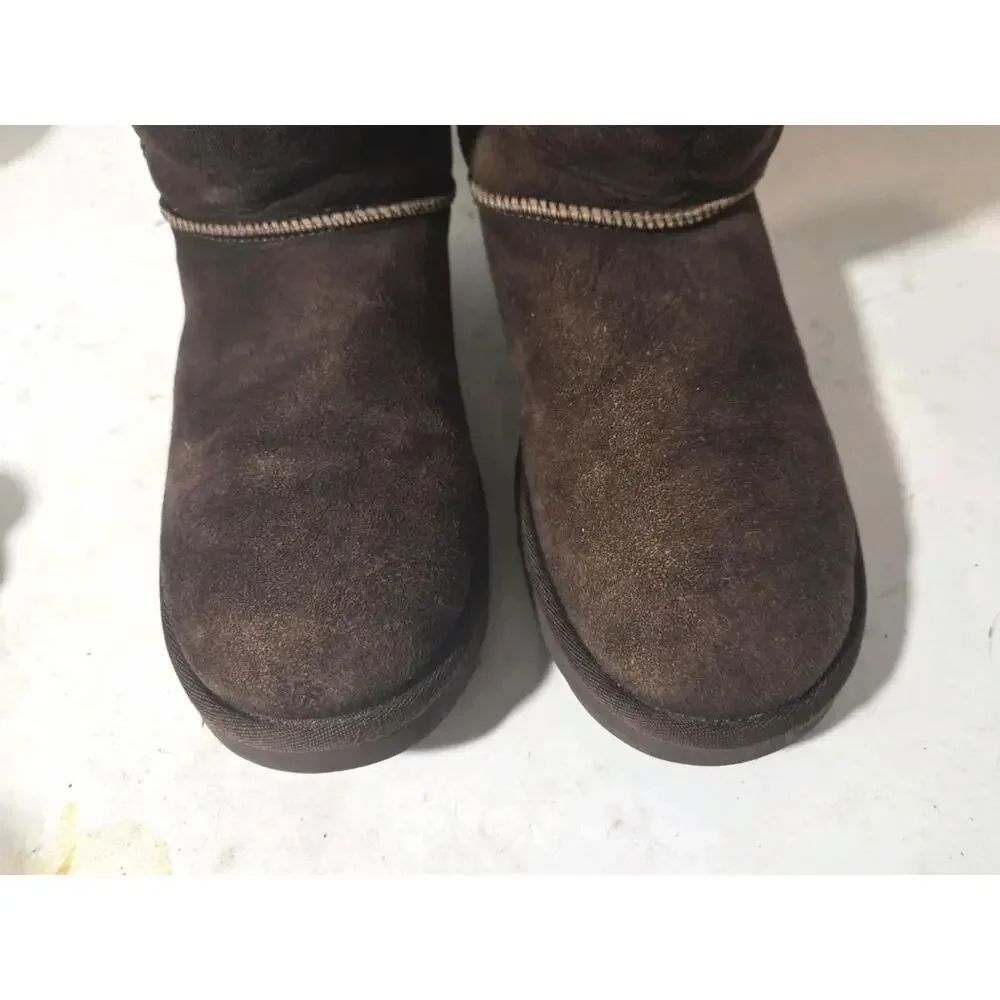 ugg Nash bootie suede brown women's shoes pull on sz 9